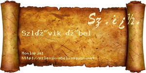 Szlávik Ábel névjegykártya