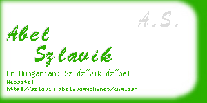 abel szlavik business card